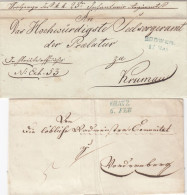Österreich 2 Briefe 1847 & 1849 - ...-1850 Prephilately