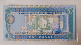 Turkmenistán 5 Manat 1993 Sc - Turkménistan