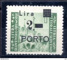 Istria Occ. Jugoslava - Segnatasse Lire 2 Su 1 Soprastampa Fortemente Spostata - Andere & Zonder Classificatie