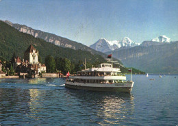 OBERHOFEN, THUN, BERN, ARCHITECTURE, BOAT, MOUNTAIN, TOWER, FLAG, SHIP, SWITZERLAND, POSTCARD - Thun