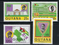 Guyana 1986 President Forbes Burnham Map Flags  Complete Set Mnh / ** - Guiana (1966-...)