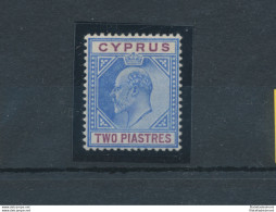 1902-04 Cipro, Stanley Gibbons N. 53 - 2 Piastre Blue And Purple - MH* - Altri & Non Classificati