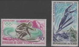 RÉP. Du Tchad :1968: Y.PA44-45 : ## Winter Olympics GRENOBLE 1968 ##.  @§@ Skiing @§@  Postfris / Neufs / MNH. - Hiver 1968: Grenoble