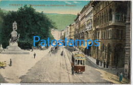 229212 ITALY TRIESTE MONUMENT TO DOMENICO ROSSETTI TRAMWAY POSTAL POSTCARD - Other & Unclassified