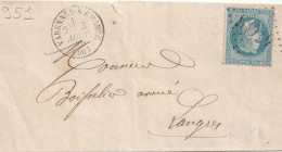 SUR  LETTRE  GC  4105  VARENNES- S - AMANCE ( 50 ) - 1863-1870 Napoleon III With Laurels