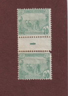 TUNISIE - Protectorat Français - 71 De 1921 - Paire Neuve * Avec Intervalle - 10c. Vert - 2 Scan - Nuovi