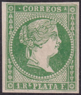 Cuba 1857 Sc 13 Antillas Ed 8 MNG(*) Light Vertical Crease - Cuba (1874-1898)