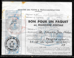P191 - FRANCHISE MILITAIRE POUR COLIS DE THIONVILLE  An.MOBILE N°1 DU 05/09/69 - Storia Postale