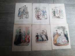 6 Grandes Gravures De Mode Journal Des Demoiselles Enfants Jeux Jouets  Gravure Ancienne - Moda