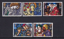 229 GRANDE BRETAGNE 1992 - Y&T 1640/44 - Noel Vitraux Roi Berger Enfant - Neuf ** (MNH) Sans Charniere - Unused Stamps