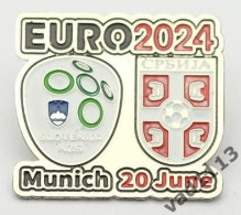 Metal Pin Badge Football Germany EURO 2024 Slovenia - Serbia - Football