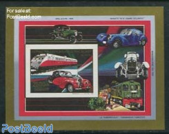 Madagascar 1989 Railways & Automobiles S/s, Imperforated, Mint NH, Transport - Automobiles - Railways - Voitures