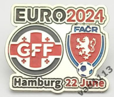 Metal Pin Badge Football Germany EURO 2024  Georgia - Czech Republic - Fussball
