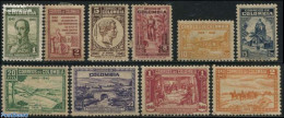 Colombia 1940 General Santander 10v, Mint NH, Religion - Churches, Temples, Mosques, Synagogues - Bridges And Tunnels - Eglises Et Cathédrales