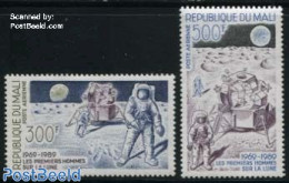 Mali 1989 Moonlanding 2v, Mint NH, Transport - Space Exploration - Mali (1959-...)
