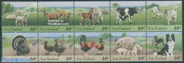 New Zealand 1995 Farm Animals 10v [++++], Mint NH, Nature - Cattle - Dogs - Horses - Poultry - Ungebraucht