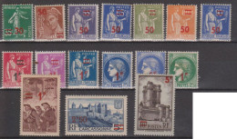 France N° 476 à 491 Avec Charnières - Unused Stamps