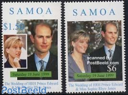 Samoa 1999 Edward & Sophie Wedding 2v, Mint NH, History - Kings & Queens (Royalty) - Königshäuser, Adel