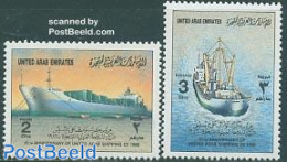 United Arab Emirates 1986 Ships 2v, Mint NH, Transport - Ships And Boats - Barcos