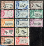 Ascension 1956 Definitives, Elizabeth II, Views 13v, Mint NH, Nature - Various - Animals (others & Mixed) - Birds - Tu.. - Geography