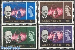 Ascension 1966 Sir Winston Churchill 4v, Mint NH, History - Transport - Churchill - Fire Fighters & Prevention - Sir Winston Churchill