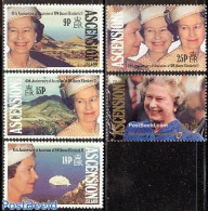 Ascension 1992 Elizabeth II Accession 40th Anniversary 5v, Mint NH, History - Kings & Queens (Royalty) - Königshäuser, Adel