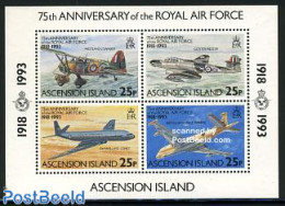 Ascension 1993 Royal Air Force 75th Anniversary S/s, Mint NH, Transport - Aircraft & Aviation - Vliegtuigen