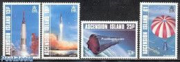 Ascension 1987 Manned Space Flights 4v, Mint NH, Sport - Transport - Parachuting - Ships And Boats - Space Exploration - Paracaidismo