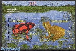 Colombia 2002 Frogs S/s, Mint NH, Nature - Frogs & Toads - Reptiles - Colombia