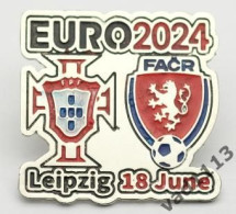 Metal Pin Badge Football Germany EURO 2024  Portugal - Czech Republic - Fussball