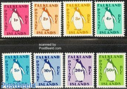 Falkland Islands 1991 Postage Due, Penguins 8v, Mint NH, Nature - Birds - Penguins - Autres & Non Classés