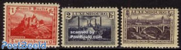 Luxemburg 1921 Definitives, Views 3v, Unused (hinged), Various - Industry - Art - Bridges And Tunnels - Castles & Fort.. - Nuevos