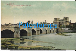 229223 SPAIN ESPAÑA VALENCIA BRIDGE PUENTE DE ASERRANOS SOBRE EL RIO TURIA POSTAL POSTCARD - Autres & Non Classés