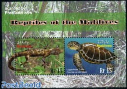 Maldives 2010 Reptiles S/s, Mint NH, Nature - Reptiles - Turtles - Maldives (1965-...)
