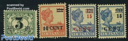 Suriname, Colony 1925 Overprints 4v, Mint NH, Transport - Ships And Boats - Schiffe