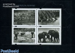 Poland 2009 African Animals 4v M/s, Mint NH, Nature - Animals (others & Mixed) - Cat Family - Crocodiles - Elephants -.. - Neufs