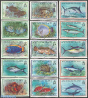 Ascension 1991 Definitives, Fish 15v, Mint NH, Nature - Fish - Sharks - Fishes