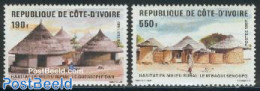 Ivory Coast 1987 Rural Living 2v, Mint NH, Art - Architecture - Unused Stamps