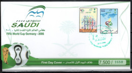 Saudi Arabia 2006 Football Soccer World Cup Set Of 2 On FDC - 2006 – Allemagne