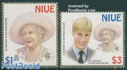 Niue 2000 Queen Mother & William 2v, Mint NH, History - Kings & Queens (Royalty) - Königshäuser, Adel