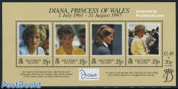 Ascension 1998 Death Of Diana S/s, Mint NH, History - Charles & Diana - Kings & Queens (Royalty) - Familias Reales