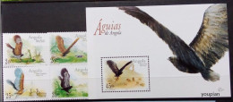 Angola 2003, Eagles Of Angola, MNH S/S And Stamps Set - Angola