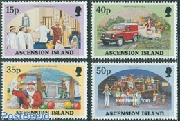 Ascension 1998 Christmas 4v, Mint NH, Performance Art - Religion - Transport - Music - Christmas - Automobiles - Musik