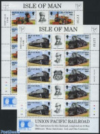 Isle Of Man 1992 TRANSC.RAILW. 2 M/s, Mint NH, Transport - Railways - Eisenbahnen