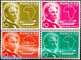 Korea, South 1975 Albert Schweitzer 4v [+], Mint NH, Health - History - Various - Health - Nobel Prize Winners - Maps - Premio Nobel