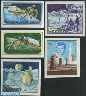 Yemen, Kingdom 1965 Space Exploration 5v Imperforated, Mint NH, History - Transport - American Presidents - Space Expl.. - Other & Unclassified