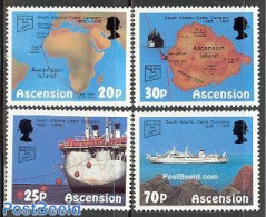 Ascension 1993 South Atlantic Cable 4v, Mint NH, Science - Transport - Various - Telecommunication - Ships And Boats -.. - Télécom