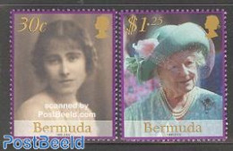 Bermuda 2002 Queen Mother 2v, Mint NH, History - Kings & Queens (Royalty) - Familles Royales