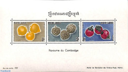 Cambodia 1962 Fruits S/s, Mint NH, Nature - Fruit - Obst & Früchte