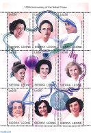 Sierra Leone 1995 Nobel Prize Winners 9v M/s, Mint NH, History - Nobel Prize Winners - Women - Nobel Prize Laureates